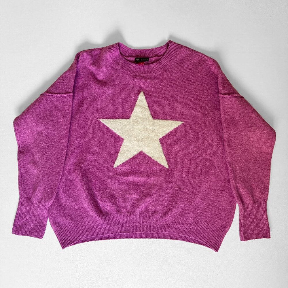Vince Camuto Pink Star Graphic Sweater